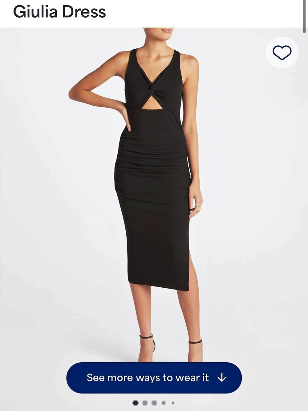 Michael Stars Giulia Dress Black Midi Size Medium Like New